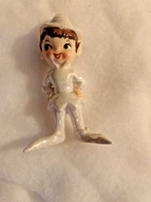 Vintage Artmark Irridescent White Standing Elf Pixie Figurine