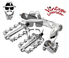 Vintage Lowrider Square Twisted Stem & 1/2" Flat Pedals 20-26" Bikes CHROME