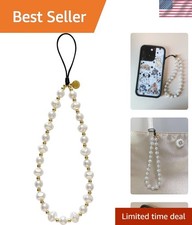 Handcrafted Beaded Phone Charm Strap Cute Classic Pearl Lanyard Accessory