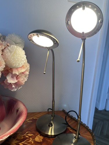 A Pair Of Vintage DAR Lighting Antique Brass Finish Dimmable Table Lamps - Picture 2 of 11
