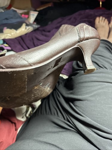 Scarpe donna Rampage misura 10 tacco a quadri fiocco punta tonda Academia Grunge - Foto 8 di 14