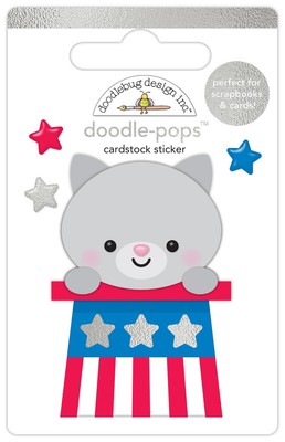 Doodlebug Doodle-Pops 3D Sticker-Colonial Kitty, Hometown USA 5A0026V0-1G98N