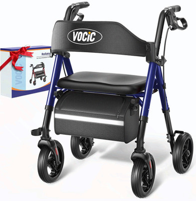 Z21 Rollator Walker with Seat, 8  Wheels, Foldable, 350lb Support