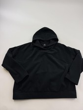 Nike Hoodie Sweatshirt Womens Large Black Fleece Pullover Logo Heavyweight