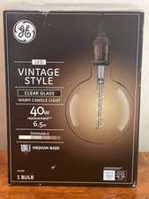 GE LED Vintage Style Warm Candle Light Dimmable 40w Replacement 6.5w Bulb, NEW