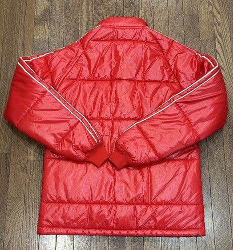 Vintage 70s Swingster Firestone Nylon Racing Puffer Quilted Jacket Red USA Sz M - Picture 9 of 10