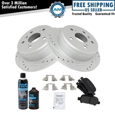 Rear Semi Metallic Brake Pad & Performance Rotor Kit w/Chemicals for Toyota