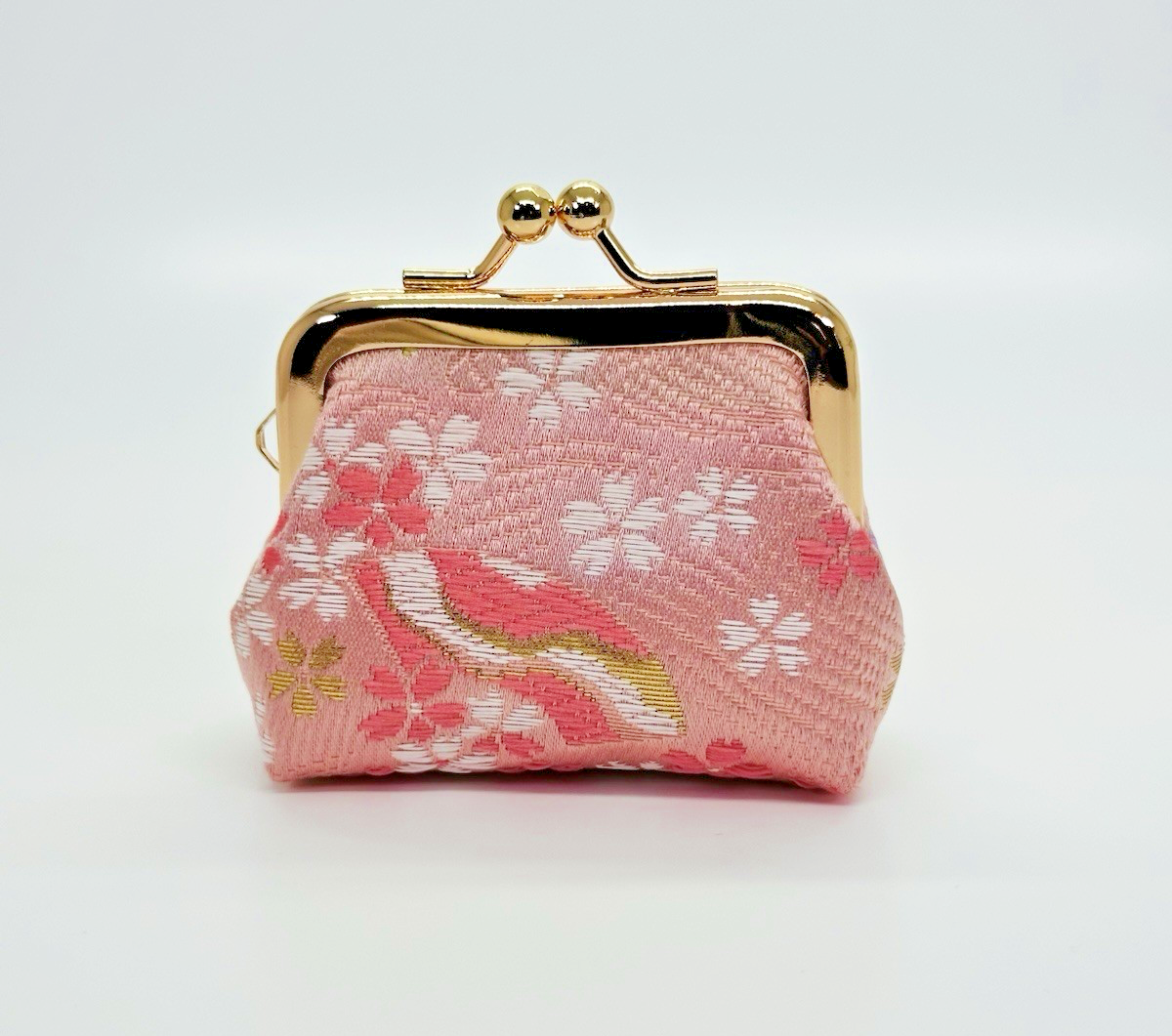 Japanese Gamaguchi Coin Purse Kyoto Nishijin made in Japan(Sakura