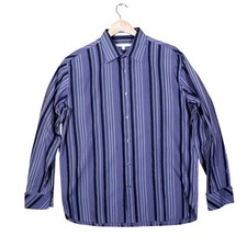 Perry Ellis Mens Striped Button Down Long Sleeve Dress Shirt Size L