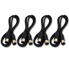 High Compatibility 4 x Connecting Cable MIDI 5-pin Male to Male Copper Conductor