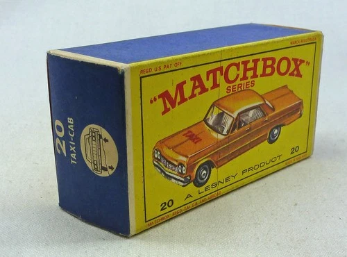 Lesney Matchbox Toys MB20c US Taxi Cab ORIGINAL Empty E2 Type Box without "NEW"