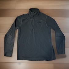 EDDIE BAUER Men  s Pullover Fleece Sweater Size Medium Grey 1/4 Zip
