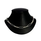 Sterling Silver Fob Chain Necklace Curb Link #69191
