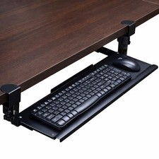 Clamp On Keyboard Tray Under Desk Adjustable Ergonomic KB-03 Black