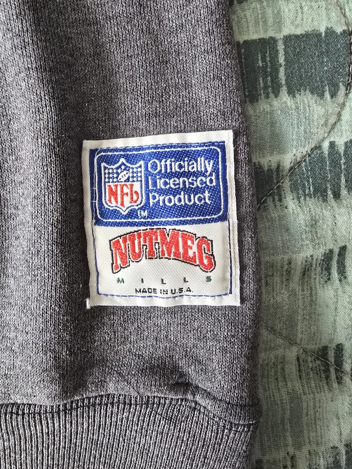 VINTAGE 90s Dark Gray New Orleans Saints Nutmeg Sweatshirt Size XL 24.5x28 - Imagem 4 de 4