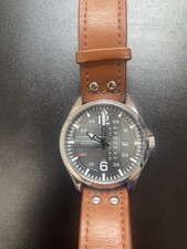Stuhrling 3916 2 Aviator Day Date Brown Leath...