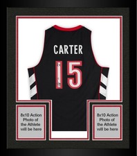 Framed Vince Carter Raptors Signed Mitchell & Ness '99-00 Swingman Jersey w/Insc