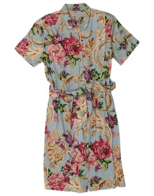 Elle Womens Shirt Dress IT 44 Medium Blue Floral PE11