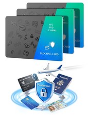 Protective RFID Blocking Card: 3-Pcs 99.9 Shielding 13.56mhz Stops Contact...