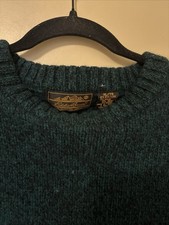 Vintage 80s Eddie Bauer Wool Knit Sweater Forest Green Unisex XL