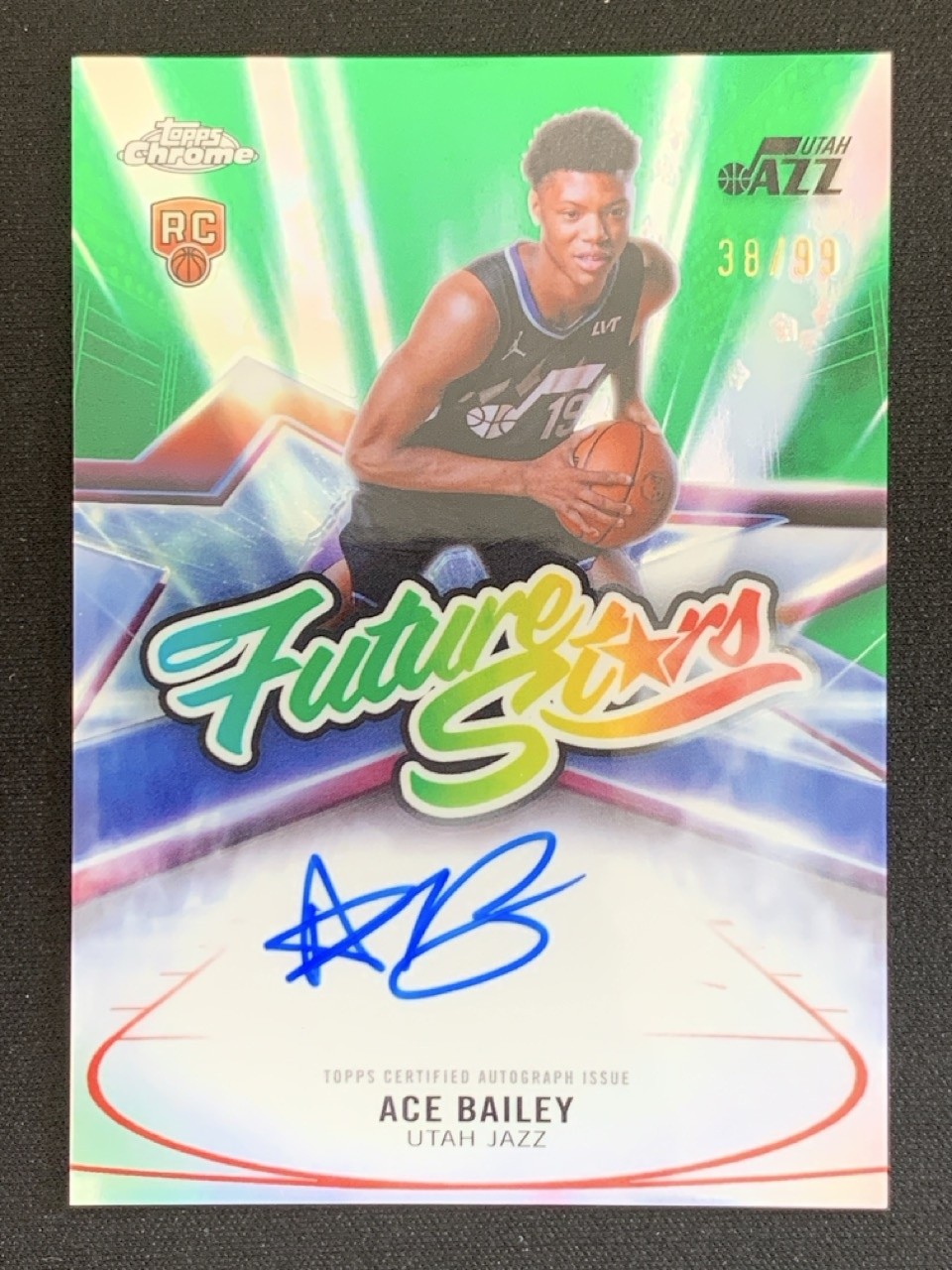Ace Bailey 2025-26 Topps Chrome Future Stars Green Refractor Auto RC /99 #FS-AB