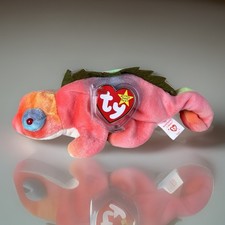 Ty Beanie Baby IGGY the Iguana Rainbow VERY NEON Colors 1997 Mint Hang Tag