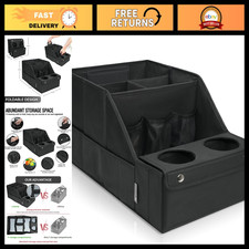 Car Backseat Organizer with 11 Storage Compartments 2 Cup Holders - Black