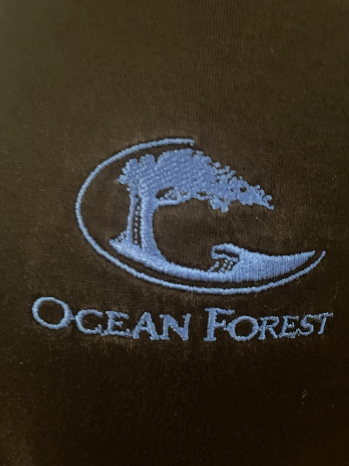 Peter Millar Мужская XL хлопок черный гольф рубашка-поло логотип: ~ Ocean Forest клюшка для гольфа - Изображение 2 из 4