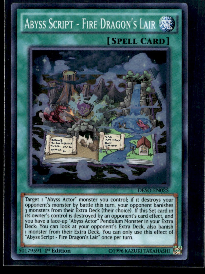 Abyss Script - Fire Dragon's Lair Destiny Soldiers DESO-EN025 MP YuGiOh TCG | Bu