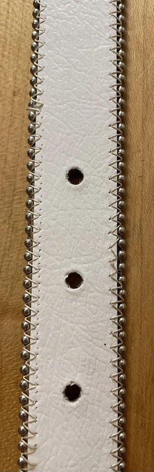 Cinturón Mujer Vintage Años 80 Abstracto Retro Mod Cuero Hippie Artístico Cuentas Tachuelas Foto 3 de 4