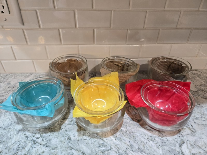 Set Of Six Vintage Shrimp Cocktail Icer Chiller Cups With Glass Inserts