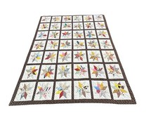 Vintage Handmade Patchwork Star Quilt 79x91 Cottagecore Farmhouse