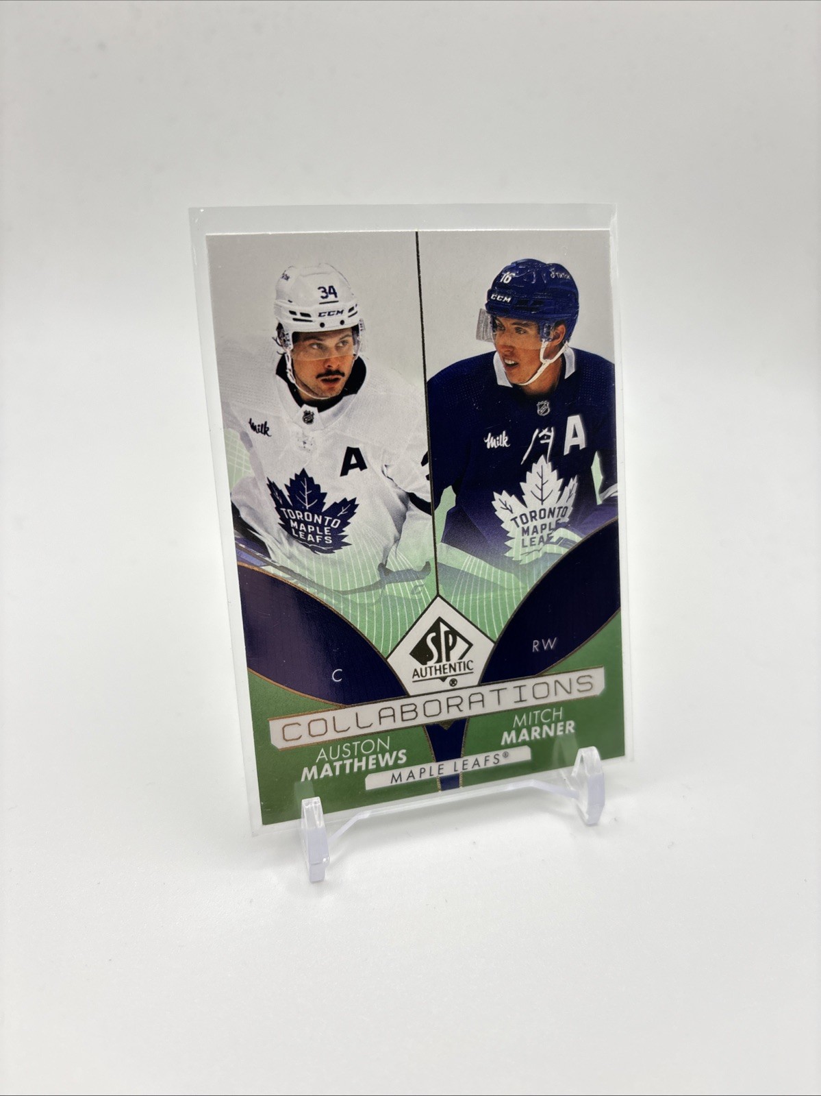Auston Matthews/Mitch Marner 2022-23 SP Authentic Collaborations Green SSP #C-21