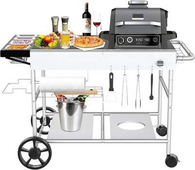 Grillwagen Servierwagen für Weber Q Serie Ninja Woodfire Pizzaofen 128x64x78cm