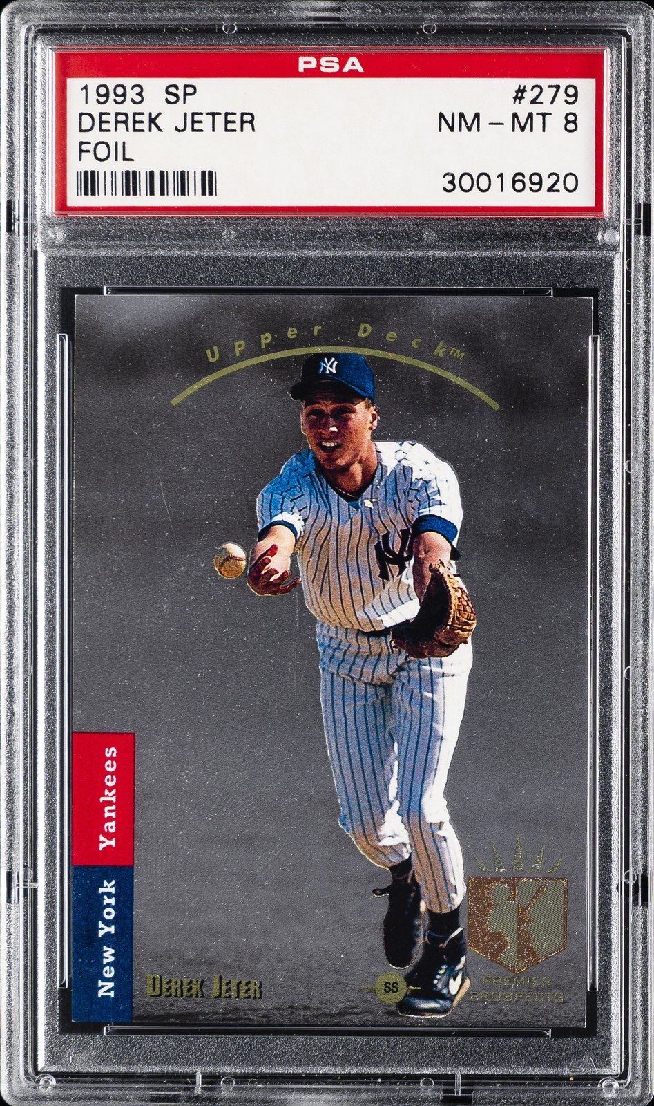 1993 SP FOIL #279 DEREK JETER ROOKIE RC PSA 8