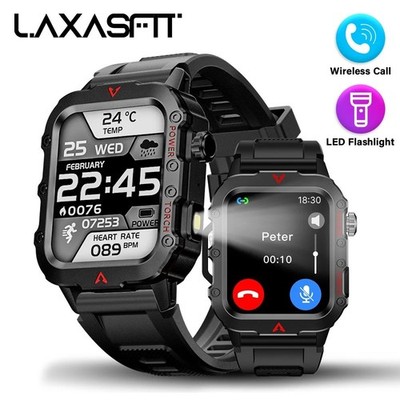 LAXASFIT Smart Watch 1,71'' Bluetooth Anruf Herzfrequenz Fitness Tracker 