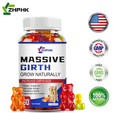 XXXL Plus Size Male ENLARGER Longer Wider Bigger Man Natural Growth 60 Gummies