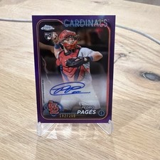 2024 Topps Chrome Update Purple Refractor /250 Pedro Pages Pagés Rookie Auto RC