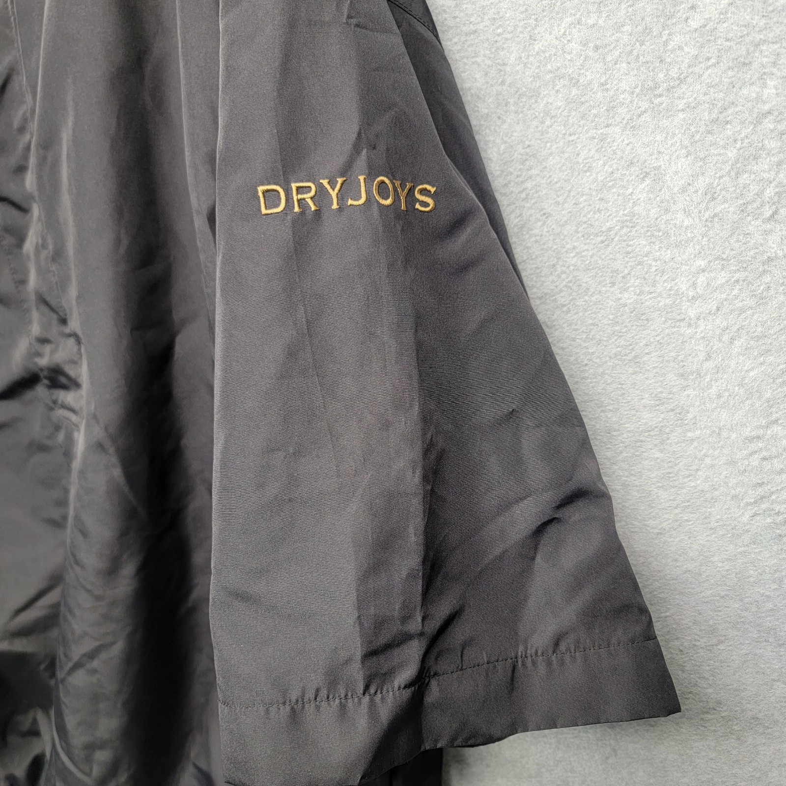 Footjoy Dryjoys Jacket Mens L Black 1/2 Zip Snap Short Sleeve Golf Windbreaker