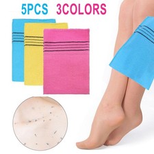 5 X Korean Italy Asian Exfoliating Bath Washcloth Body Scrub Shower Soft Towels