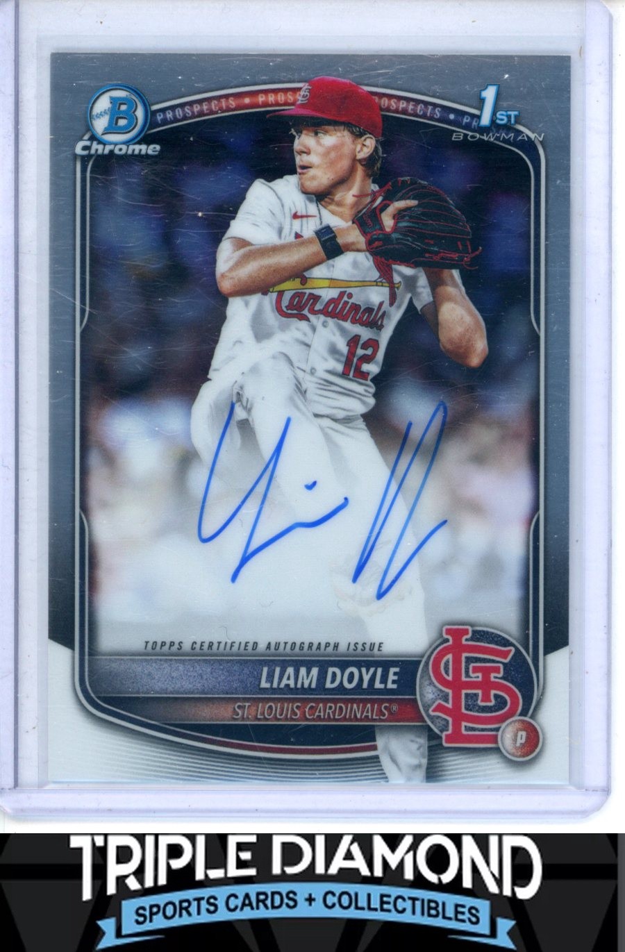 2025 Bowman Draft Chrome 1st Liam Doyle Prospect Autograph Auto Cardinals Z800