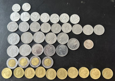 Lot of 44 Italian Coins 1955-1999 5 to 500 Lire Some Near BU but all Circulated 