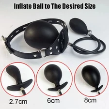 Bondage Inflatable Mouth Gag Ball Pump Adjustable Training Game Retraint BDSM