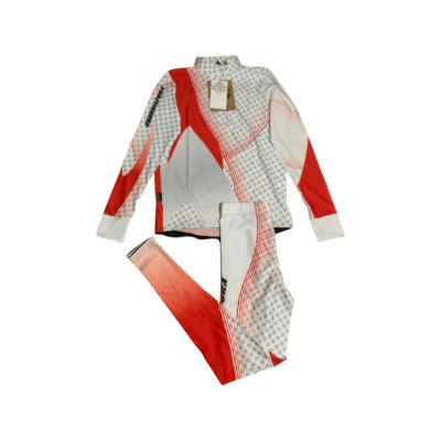 Energia Pura handgefertigtes Tuta Nordic 2 Stck. rot/grau-weiß. Lycra - L
