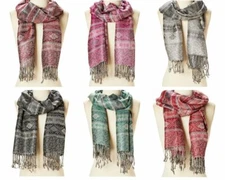 Pashmina Scarf Acrylic Geometric Scarves for Women Cashmere Shawl Wrap Stole