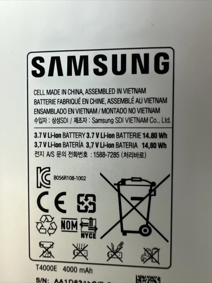 BATERÍA ORIGINAL SAMSUNG T4000E GALAXY TAB 3 7.0, T210, T211, T217A Foto 3 de 3