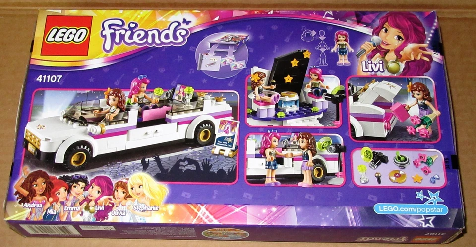 LEGO 41107 FRIENDS ~ LIMUSINA ESTRELLA DEL POP ~ NISB Alfombra Roja LIVI OLIVIA Retirada Foto 2 de 4