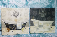 Cynthia Coulter Victorian Bathroom Canvas Print Wall Art  11.75