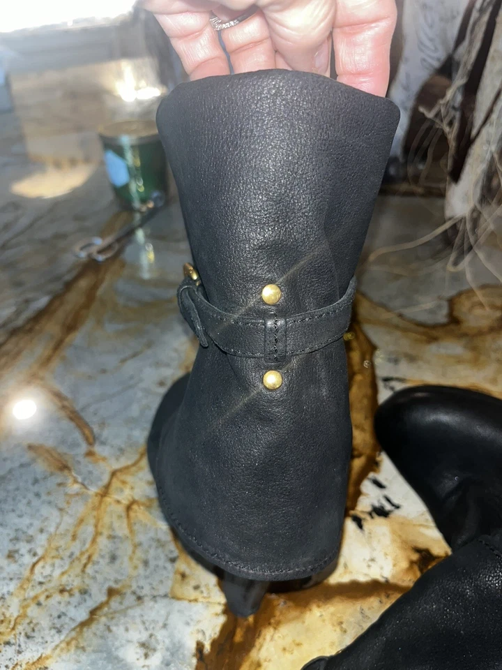 PRADA Mujer Negro Gamuza Sobre Botines - Marrón - Talla 38 / US 8 Foto 3 de 4