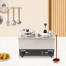 2L+4L. Electric Countertop Nacho Cheese Sauce Warmer Pump Dispenser - 110V